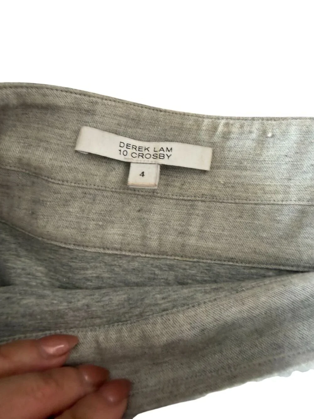 DEREK LAM 10 CROSBY Gray Pleated Jersey Skirt Size 4